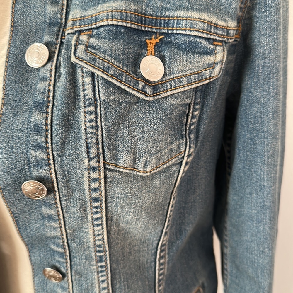 Chico’s denim jeans jacket. Size 4/6 - Picture 2 of 5